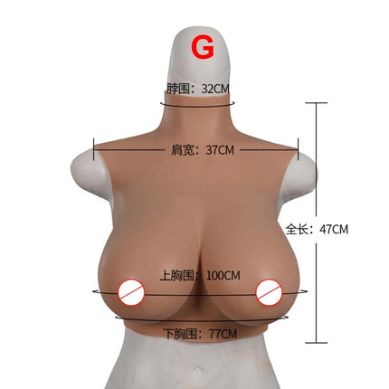 Artificial Silicone Fake Breast Boobs Forms Crossdresser for Female Women Crossdressing Cosplay Real Feeling Soft Neck Big Cup
