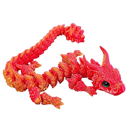 Simulated Eye 3D Printed Dragon All-in-one Molding Laser 3D Printed Diceratops Dragon Poseable Joints Flexible