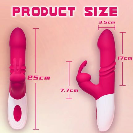 Thrusting Rabbit Vibrator G Spot Clitoral Vibrator Realistic Silicone Dildo Vibrator Thrust Vibrating Rose Sex Toys for Women