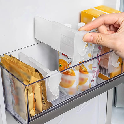 4/8-Pack Transparent Refrigerator Dividers Retractable Side Door Storage Clips for Kitchen Food Bottle Organization Refrigerator