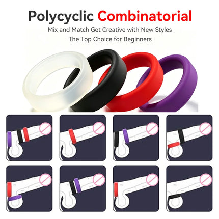 Silicone Penis Ring Cock Ring Erection Ring Delay Ejaculation Fixed Stamina Enhancer Sex Toys Adult Male Couples Long Lasting