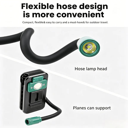 COB Work Light Flexible Hose Flashlight USB Charging Magnetic Car Repair Light with Back Clip Ideal for Working Camping Fishing