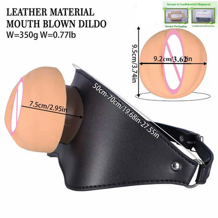 Adults Toys Leather Gag Gag Plug Adult Game Adjustable Penis Masturbation Cup Adult Restraint Slaves Bondage Erotic 18+ Sex Toys