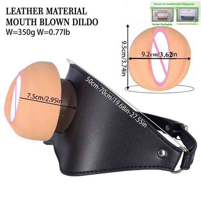 Adults Toys Leather Gag Gag Plug Adult Game Adjustable Penis Masturbation Cup Adult Restraint Slaves Bondage Erotic 18+ Sex Toys