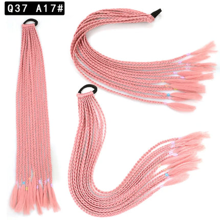 Wholesale European And American Dirty Braids Ponytail For Women Colorful Chemical Fiber Ethnic Style Rubber Band Small Braids