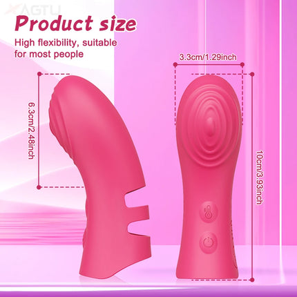 Heating Finger Vibrator for Women G Spot Fast Orgasm Vagina Clitoris Clit Nipple Stimulator Female Lesbian Sex Toy Adult Goods