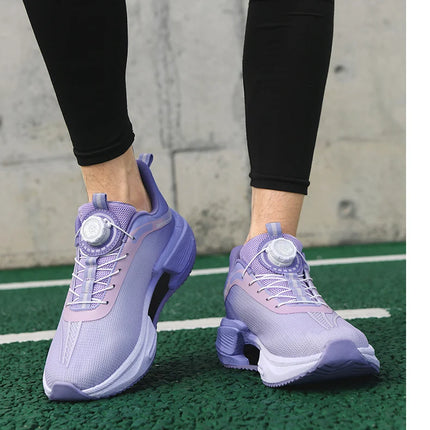 Family carbon plate running shoes for Boys Big Boys Student rotating button Technology TPU+ Popcorn high pop sneakers for girls