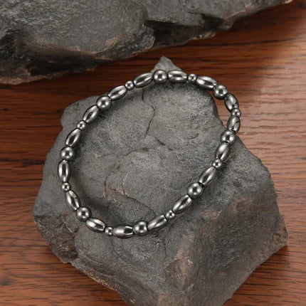 Black Magnetic Black Gallstone Anklet Men Women Lymphatic Detoxification Magnetic Therapy Weight Loss Slimming Bracelet