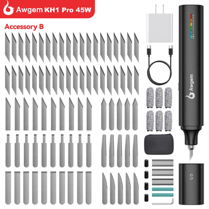 Awgem 40KHz Handheld Ultrasonic Cutter Ultrasonic cutting knife DIY Electric Carving Tool for Plastic/Resin/3D Printing/Textile