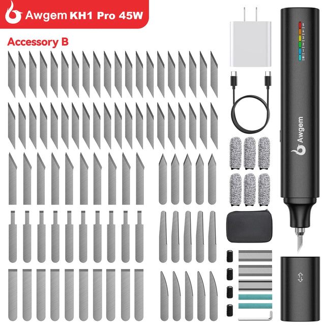 Awgem 40KHz Handheld Ultrasonic Cutter Ultrasonic cutting knife DIY Electric Carving Tool for Plastic/Resin/3D Printing/Textile