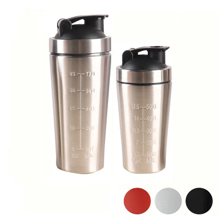 Stainless Steel Protein Powder Shaker Bottle With Steel Ball Leak Proof Gym Fitness Sport Whey Shakes Cup Fitness Sports Mug