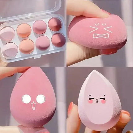 4PCS Ombre Makeup Sponge Set - Latex-Free for Foundation/Concealer, Gradient Color Mixing Egg Sponges Travel Size