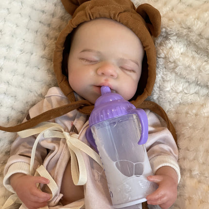 33cm Can Open Mouth Pascale Solid Silicone Reborn Baby Girls With Cute Clothes Lifelike Washable Newborn Baby Doll