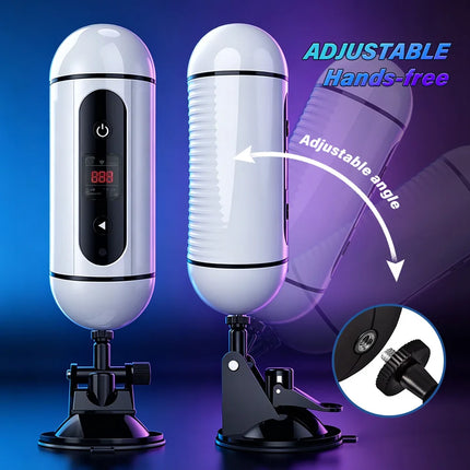 12 Frequency Vibration Double-ended Male Masturbator Cup, Realistic Interactive Male Adult Sex Toy with Counting Display For Men