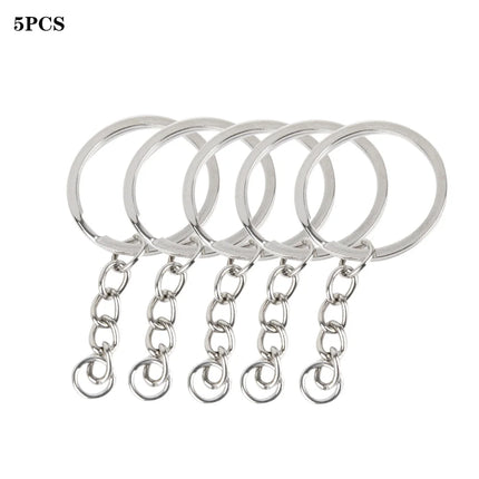 Silver Plated Metal Blank Keyring Keychain Charms Split Ring Keyfob Key Holder Link Rings Women Men DIY Key Chains Accessories