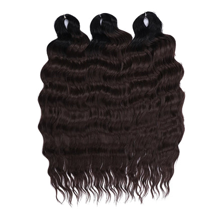 FASHION IDOL 24" 3pcs Deep Wave Curl Hair Synthetic Water Wave Braiding Hair Extensions Ombre Rainbow color Twist Crochet Hair