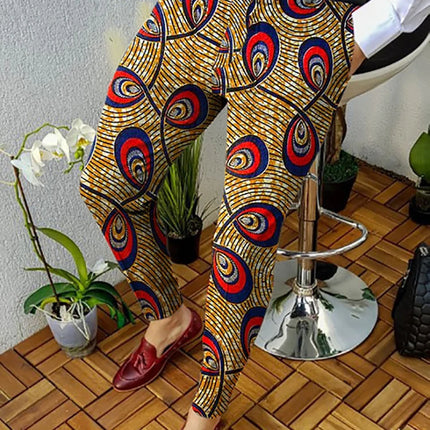 Spring Retro Pattern Print Straight Long Pants Men Casual Business Mid Waist Zipper Suit Trousers Mens Autumn Fashion Streetwear