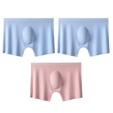 3Pcs/Lot Men's Summer Ultra-thin Boxers Briefs Ice Silk Seamless Underwear Sexy Lingerie Underpants Shorts Breathable Panties