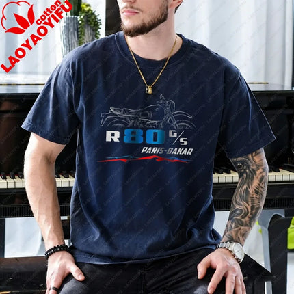 Motorcycle T-shirt for BMW R80G/S Paris Dakar 1984-1987 Fans and Riders Tees Summer Casual Short-sleeve Tees Men's Clothing