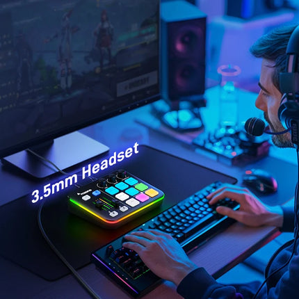 MAONO G1 NEO interfaz de audio Audio Mixer g1,Custom Sound Effects,XLR Audio Interface,for Gaming Voice,Podcast