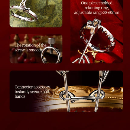 1set, Ring handcuffs, Stainless steel ring,, Screw adjustment, BDSM Bondage sex toy, adult pleasure, sexual wellness, sex toys