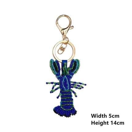 Beaded Patch Sequin Rhinestones Crab Starfish Seashell Conch Keychain For Embellishing Bag Charm Decor