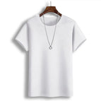 3xl recommended 72.5-77.5kg / Pure white short-sleeved t-shirt thin