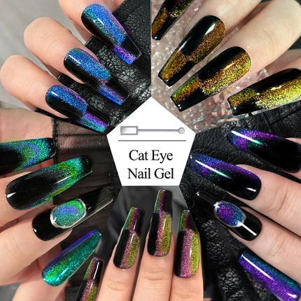 6 colors Starry Sky Effect Magnetic Gel Polish Set with Soak Off UV LED Cat Eye Gel Polish Manicure Nail Art Kit - Magnetic Stic