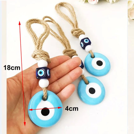 Evil Eye Wall Hanging Nazar House Protection Macrame Decor Rearview Mirror Pendant Lucky Eye Glass Evil Eye Gifts Turkish Eyes