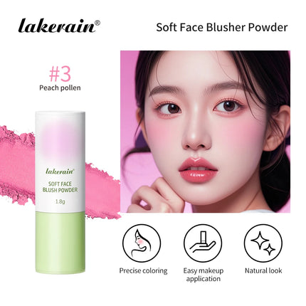 Soft Fog Blush Stick Face Blusher Patting Powder Blusher for Cheeks Cute Korean Style Waterproof Blush Sponge Brush Head 3Colors