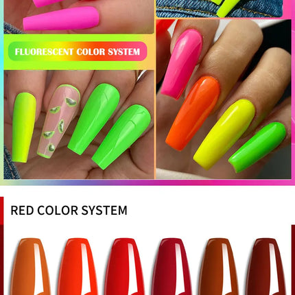 LILYCUTE 6Pcs/Set 7ML Gel DIY Nail Polish Bright Pink Semi Permanent Soak Off UV LED Gel Varnish Nail Art Design Manicure Kit