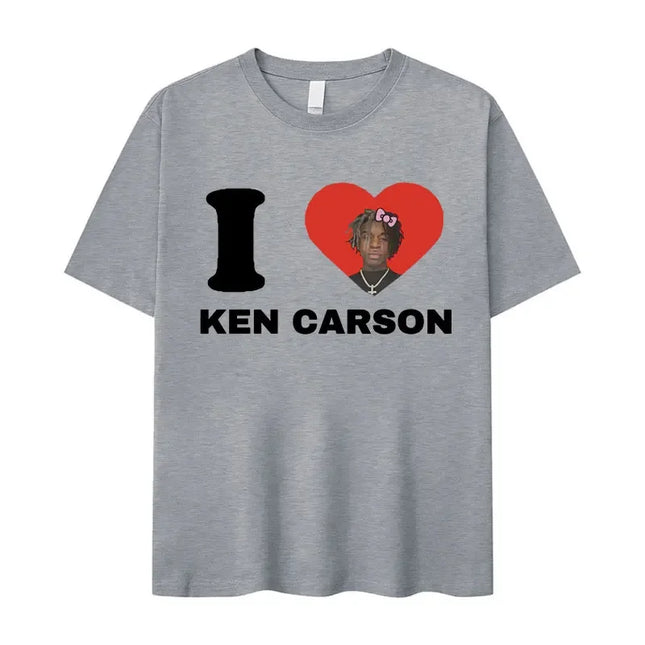 Ken Carson I Love Print Graphic T Shirts Men Women Cotton Fashion Top Sleeve T-shirt Oversized Harajuku T-shirt Streetwear