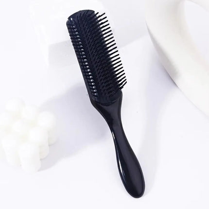 1pc 9-row nylon massage curling brush, hair salon straight hair curling comb, nylon bristles Special for real hair wigs
