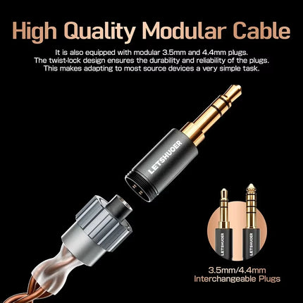 Letshuoer S08 Fourth Generation in Ear Monitor, Dual-coil 13mm Planar Magnetic Driver HiFi Wired in Ear Earphones IEM