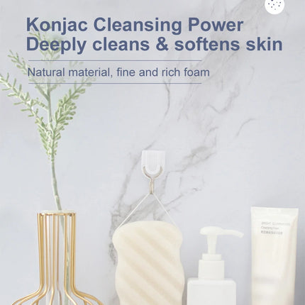 Clearance_Brainbow Face Washing Sponge Konjac Wash Face Puff Large Foaming Deep Cleansing Horny Belt Lanyard Makeup Cleansing Pu