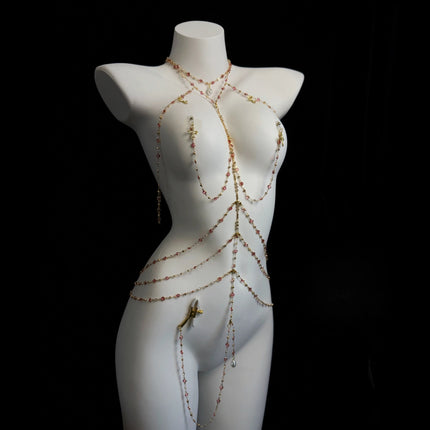 Sexy Sultry Body Chains Rhinestone Collars Nipple Clitoral Clamps Anal Plugs Feminine Erotic Accessories BDSM Training Sex Toys