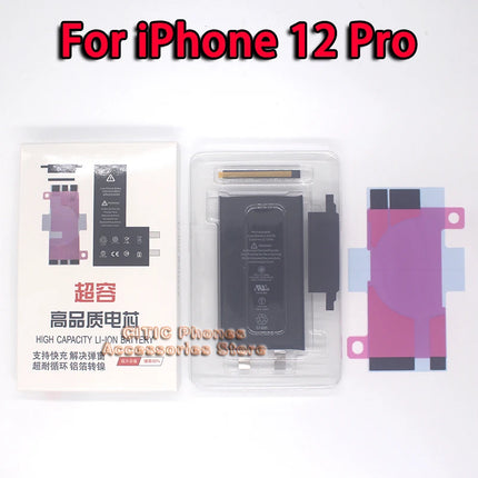 2Pcs Phone Battery Core No Flex Cable For iPhone X XS Max XR 11 12 13 Mini 14 Plus 15 Pro Max SE2 SE3 High Capacity Battery Cell