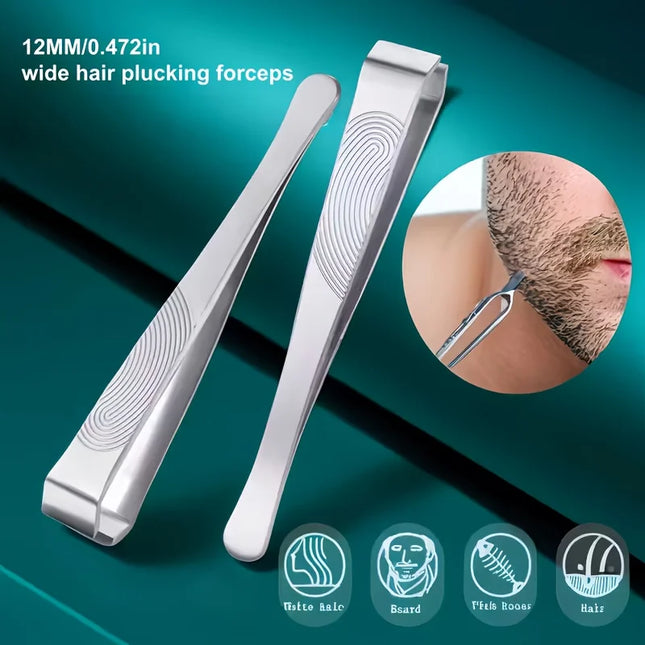 Pince à épiler pour sourcils de précision épaissie et élargie en acier inoxydable Pince à épiler de haute précision pour épilation pour hommes Pince à épiler à barbe