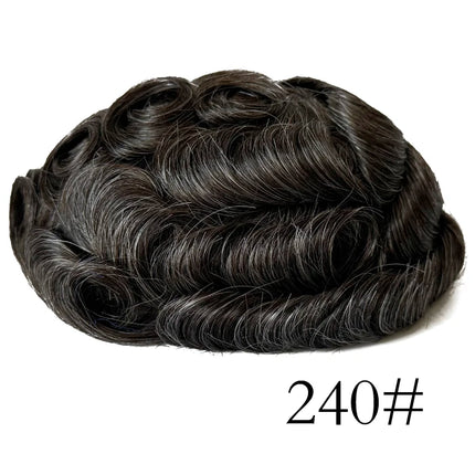 Undetectable Men Toupee All V Loop Super Thin Skin Hair Replacement System for Men Natural Hairline Wig