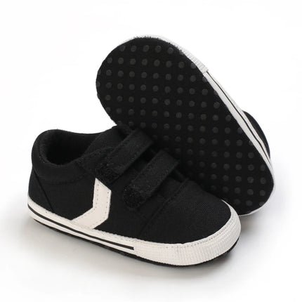 Newborn Baby Boys Girls Classic Sports Sneakers Canvas First Walkers Soft Sole Anti-Slip Comfortable Infant Toddler Shoes