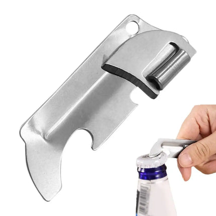 Portable Bottle Jar Opener Stainless Steel Hand Held Can Opener Safe Cut Can Kitchen Gadget For Emergency Bottle Opener Party