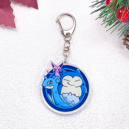 Pokémon Pikachu Gengar Bulbasaur Squirtle Car Keychain Accessories Acrylic Charms Pendant For Bag Key Holder Backpack Decoration