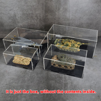 Black Base Mirror Assembled Tool Free Clear Acrylic Display Case Dust Cover Storage for Decorative Crafts L20-45 W20-60 H10-65cm