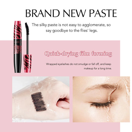 4D Silk Fiber Lash Mascara Waterproof Mascara For Eyelash Extension Black Thick Lengthening Eye Lashes