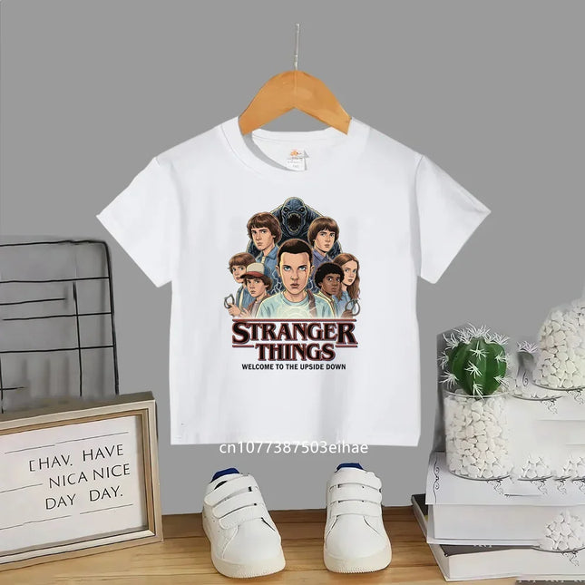 Trendsetting Stranger Things Prints for Summer Cheap Yet Chic O-neck Tees for Boys and Girls Soft Fashionable for Kids