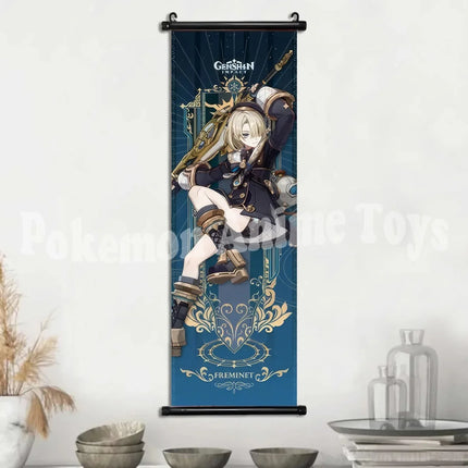 Genshin Impact Poster Anime Hot Games Wall Artwork Hutao Klee Vendi Canvas Painting Print Hanging Scroll Home Decoration Gift
