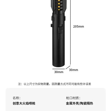 High Temperature Welding Gun Windproof Strong Red Flame Butane Gas Torch Lighter Safety Lock Fire Switch Kitchen Cigar Lighters