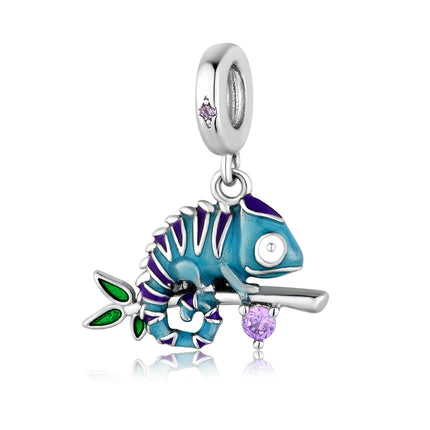 Blue Series 925 Sterling Silver Owl Butterfly Pirate Ship Car Beetle Clogs Charm Fit DIY Bracelet Necklace Fun Matching Gifts