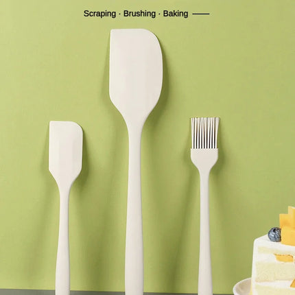 3 piece kitchen baking set all in one silicone spatula oil brush baking butter spatula single cake scraper baking tool