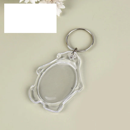 5/50Pcs Transparent Photo Frame Keychain Tassels Snap-In Custom Insert Photo Acrylic Blank Keyring Clear Blank Picture Pendant